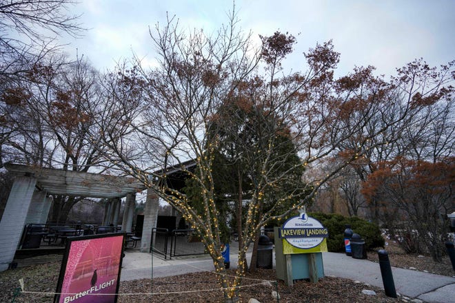 Christmas lights are decorated on trees around the zoo Tuesday, Dec. 5, 2023, at the Milwaukee County Zoo. Ebony Cox / Milwaukee Journal Sentinel